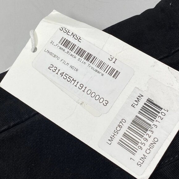 NEW FRAME Men's Slim Fit Pants Black Size 31 Stretch Cotton Chinos Slight Taper - Picture 2 of 10